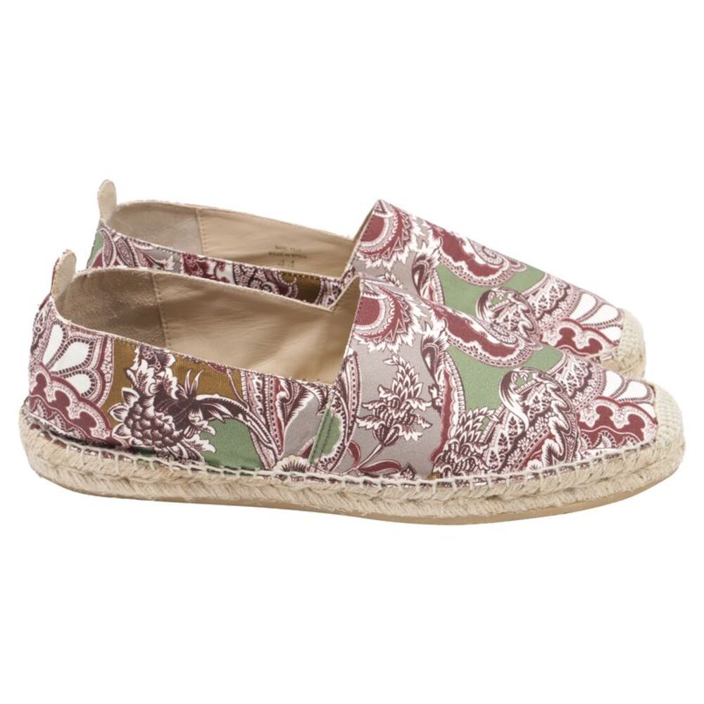 Etro Espadrille Flats in Multicolor Paisley Print Canvas